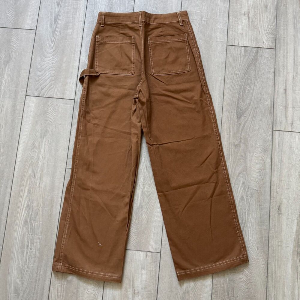 Wild Fable Utility Work Pants Women's sz 4 Brown High Waisted Relaxed Wide Leg
